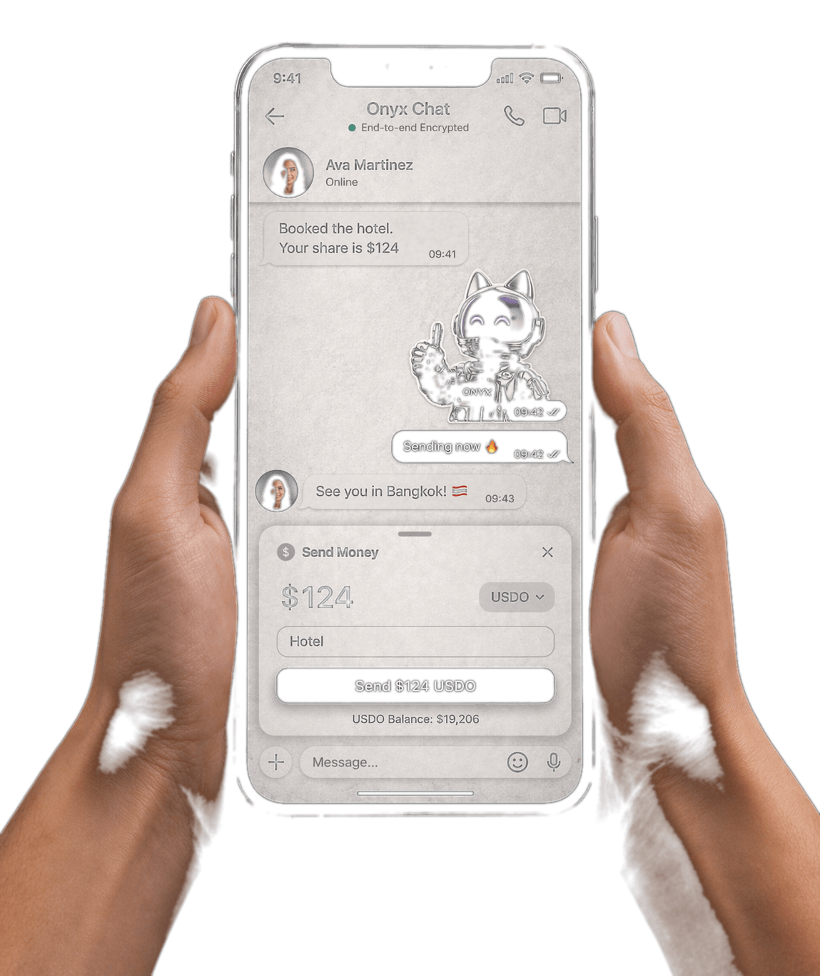 Onyx chat with payment inside a conversation
